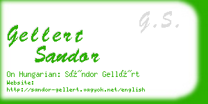 gellert sandor business card